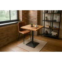 BISTROTISCH IRIS - Beige/Schwarz, Holz/Metall (70/70/76cm) - SAM