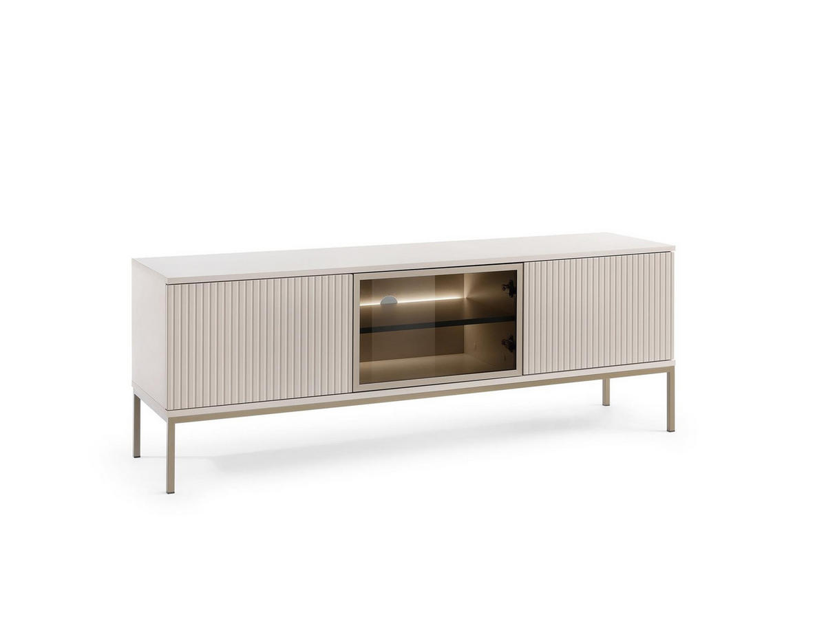 TV-SCHRANK Sentino Kaschmir, Dreitürig mit LED - Kaschmir, Holzwerkstoff/Metall (154/56/39cm) - Bettso