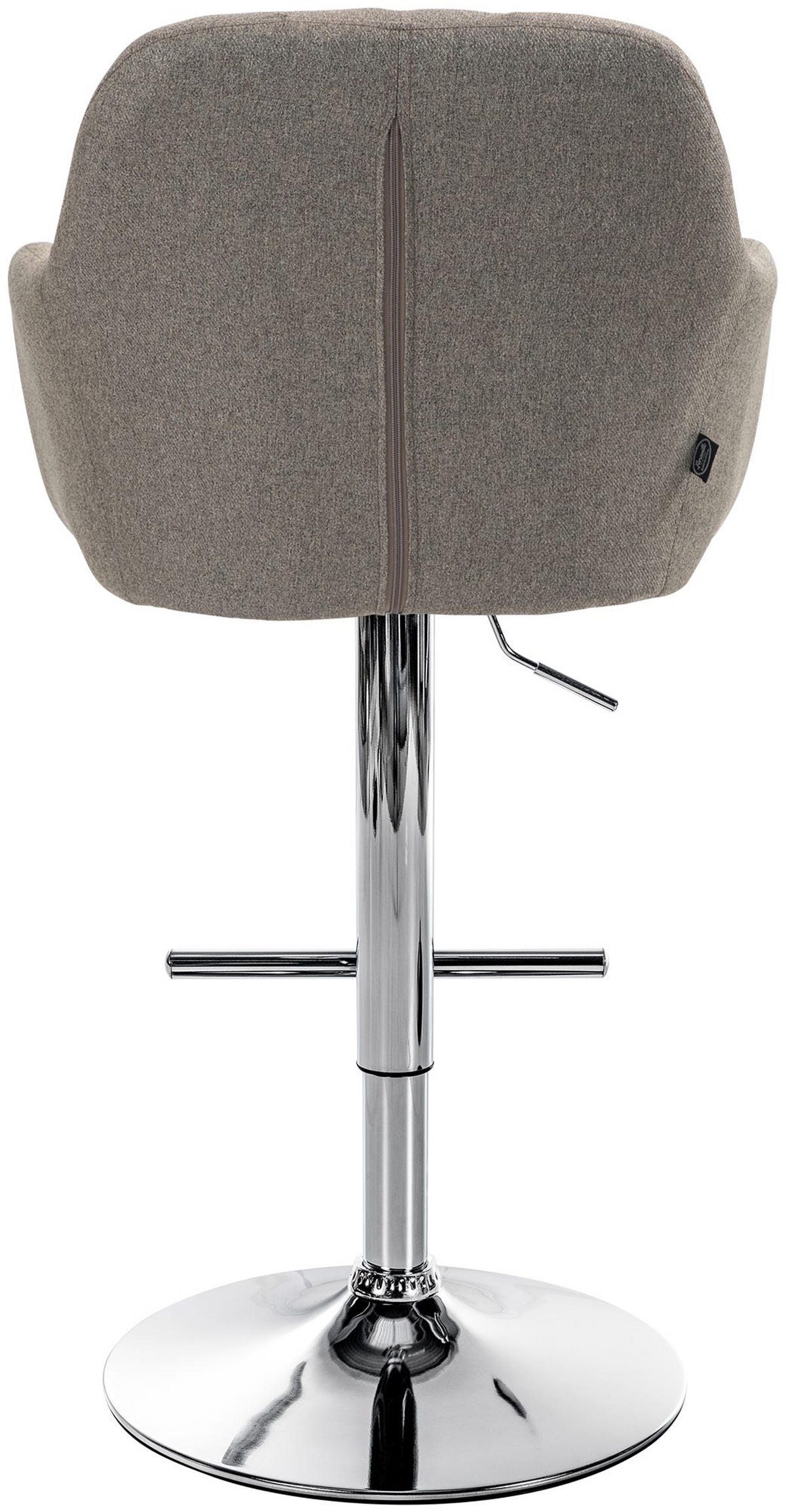BARHOCKER Nardo Stoff chrom taupe - Taupe/Chromfarben, Textil/Metall (57/118/59cm) - TPFLiving