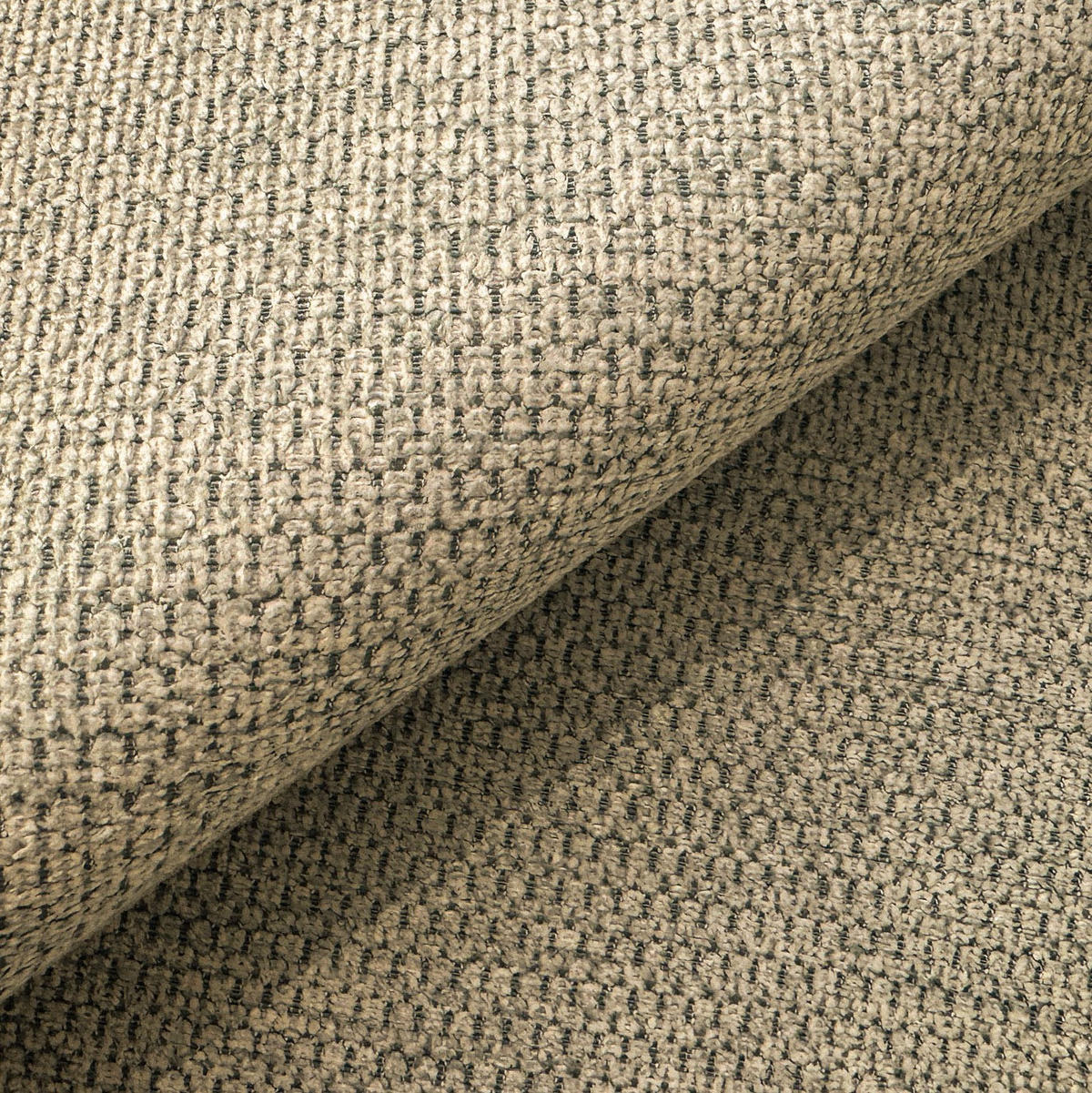 ECKSOFA Sora mit Schlaffunktion, Bettkasten und extra tiefer Komfortzone aus hochwertigem Taupe Strukturstoff - Taupe/Schwarz, Holz/Kunststoff (140/200cm) - S-Style