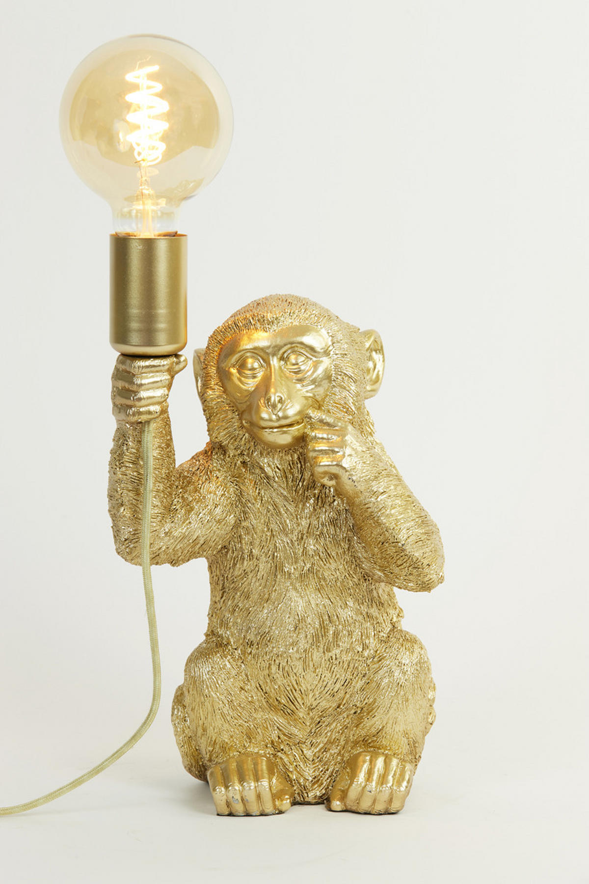 TISCHLAMPE Affe Gold 20/19,5/34 cm - Goldfarben, Kunststoff (20/19.5/34cm) - Light & Living