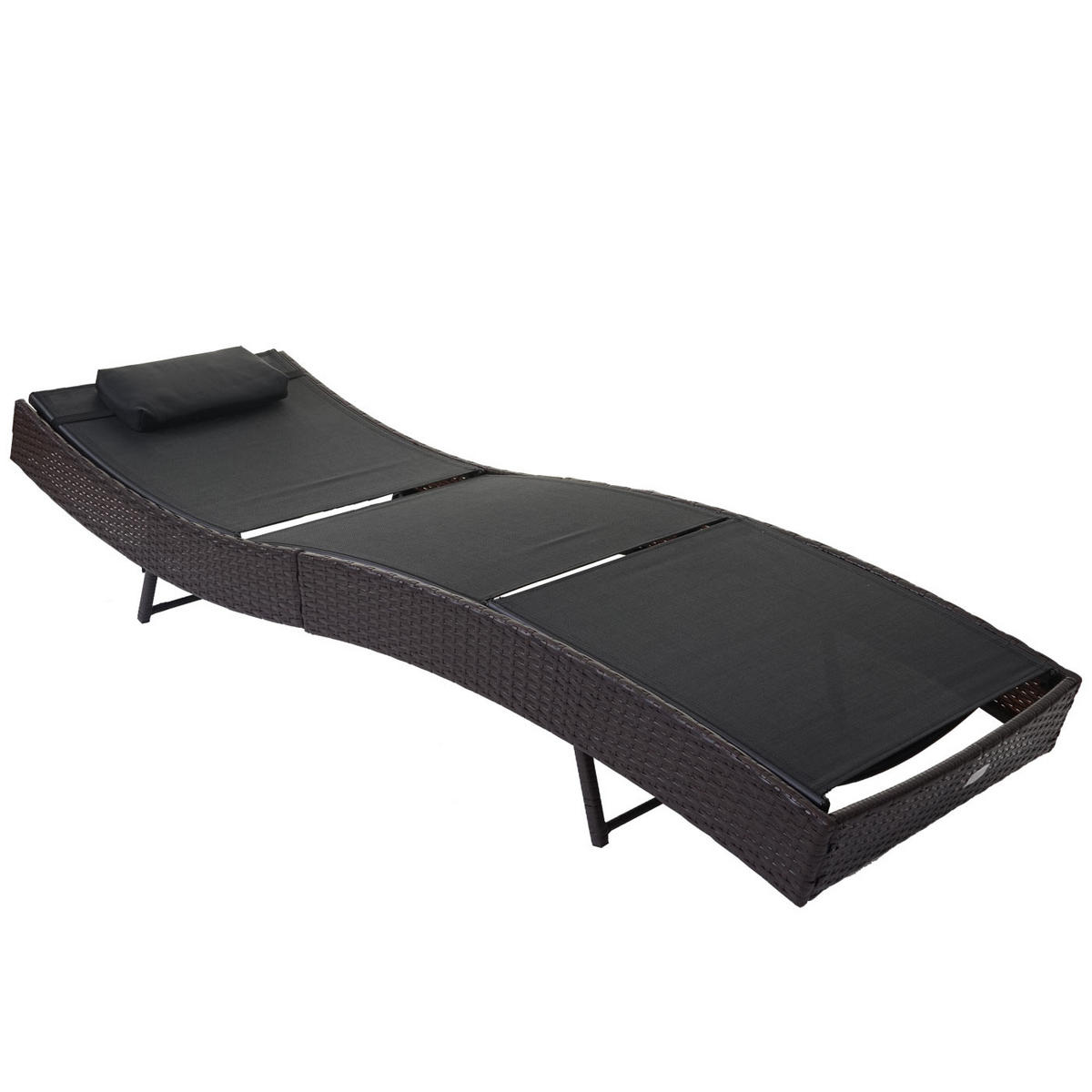 SONNENLIEGE Braun, Schwarz - Schwarz/Braun, Kunststoff (70/88/220cm) - MCW