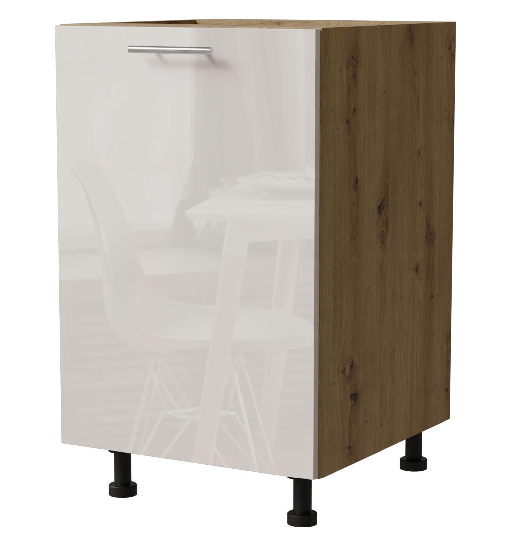 Feldmann-Wohnen Unterschrank Creme, Eiche Artisan 50x82x50 cm