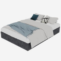 OBLAZINJENA postelja 160/200 cm s plinskim dvižnim mehanizmom in geometrijskimi detajli, Siva - siva, tekstil (160/200cm) - Redom