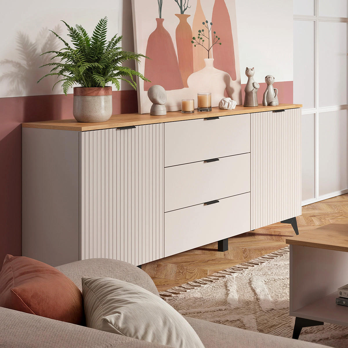 SIDEBOARD Vicky Kaschmir - Beige, Holzwerkstoff (150/82/41cm) - Petits-meubles