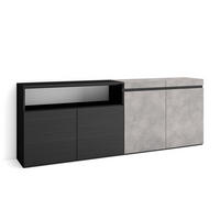 SIDEBOARD zementgrau, 200/35/75cm - Grau, Holzwerkstoff (200/75/35cm) - Skraut Home