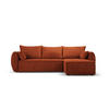 AUSKLAPPBARES-ECKSOFA rechts mit Container Kaelle aus Chenille-Stoff terrakotta 4 Sitzplätze - Terracotta, Textil (165/252cm) - Micadoni
