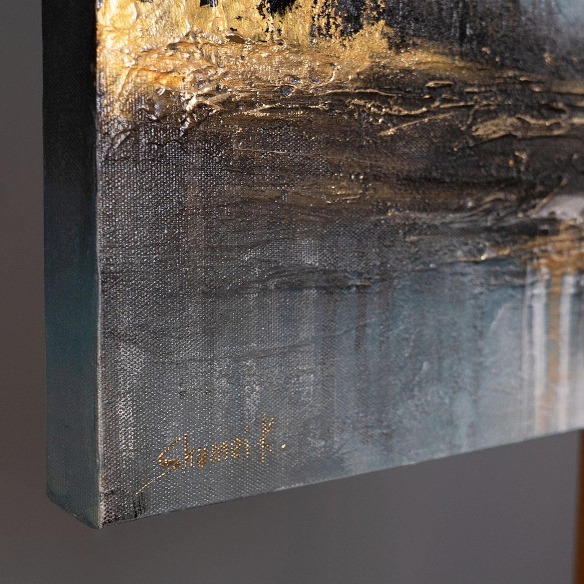 GEMÄLDE Bergglühen auf Keilrahmen 115x50 cm - Schwarz, Holz (115/50cm) - YS-art gallery