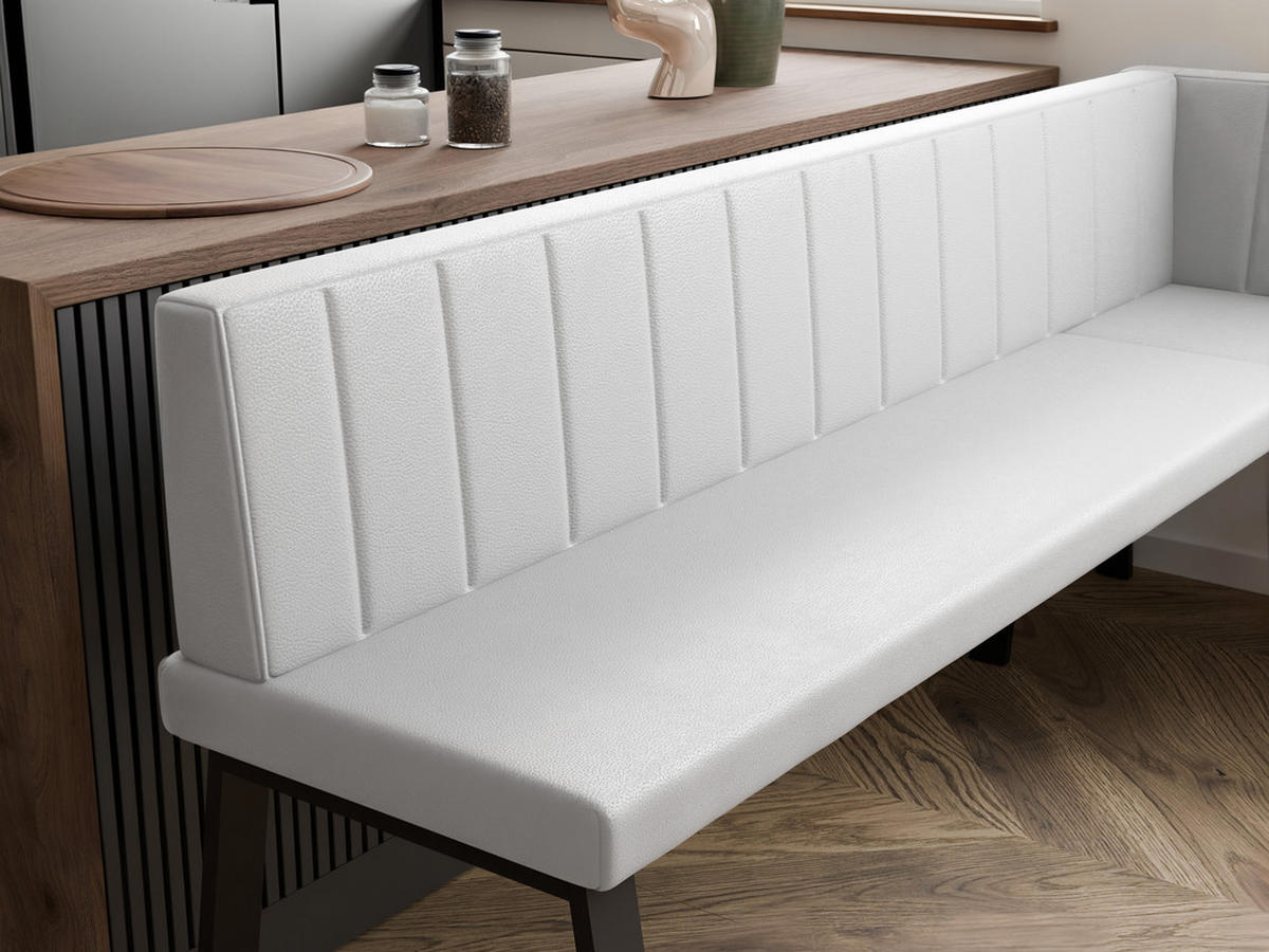 ECKBANK rechts MONO Y Kunstleder gesteppt, 128/168 cm Weiß - Weiß, Kunststoff/Textil (128/168cm) - Idohome