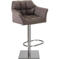 BARHOCKER Stoff Grau - Edelstahlfarben/Grau, Textil/Metall (64/88/45cm) - CLP