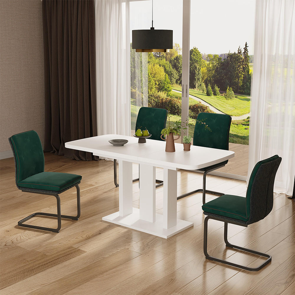 ROZKLÁDACÍ JÍDELNÍ STŮL Fenaro Bílá/bílá - bílá, kompozitní dřevo (80/120/77.3cm) - Vicco