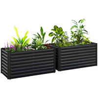 HOCHBEET-SET DE-12168 2er-Set 120/60/60 cm, offener Boden Dunkelgrau - Dunkelgrau, Metall (120/60/60cm) - ComfortXL