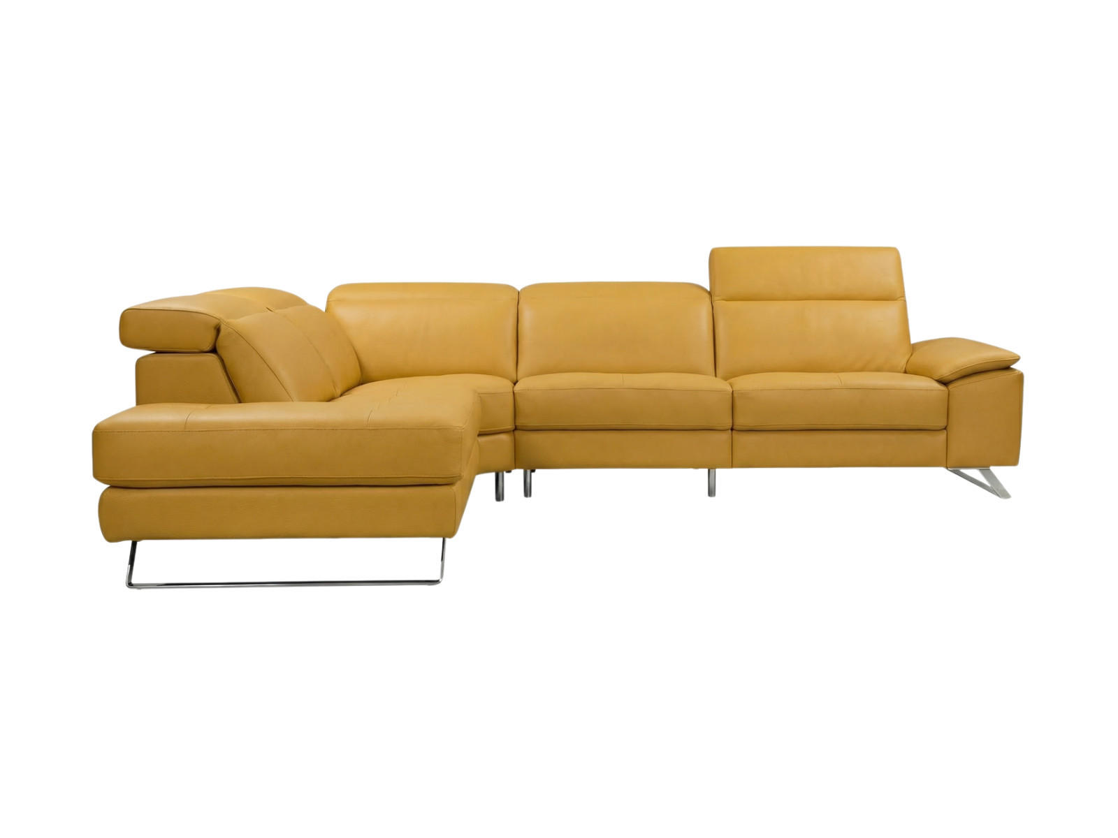 ECKSOFA Genius Echtleder Senfgelb - Gelb, Leder/Metall (230/264cm)