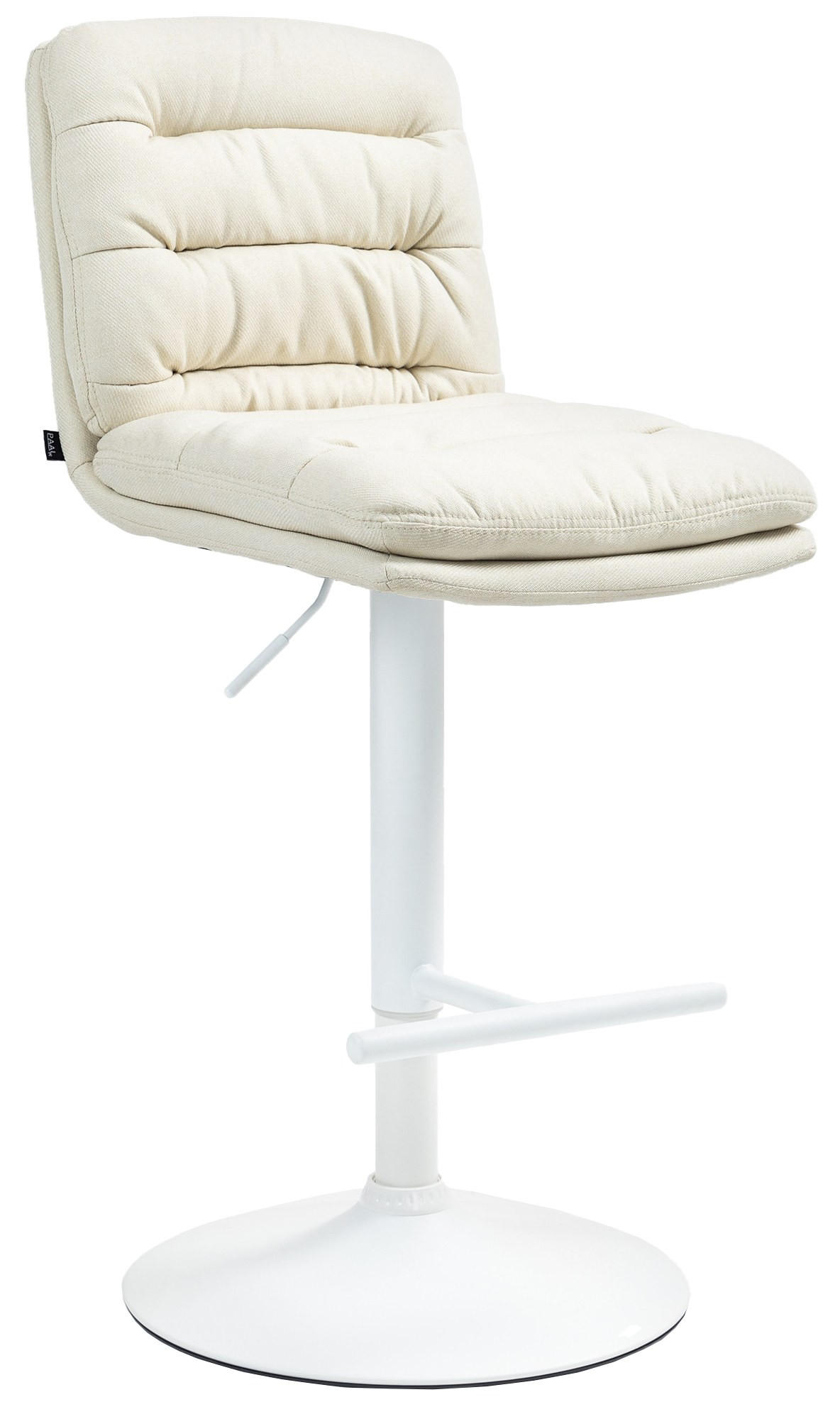 BARHOCKER TURIN Creme Stoff Weiß - Creme, Textil/Metall (42/94/56cm) - DELUKE