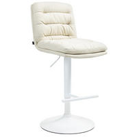BARHOCKER Stoff creme - Creme/Weiß, Textil/Metall (42/94/56cm) - CLP