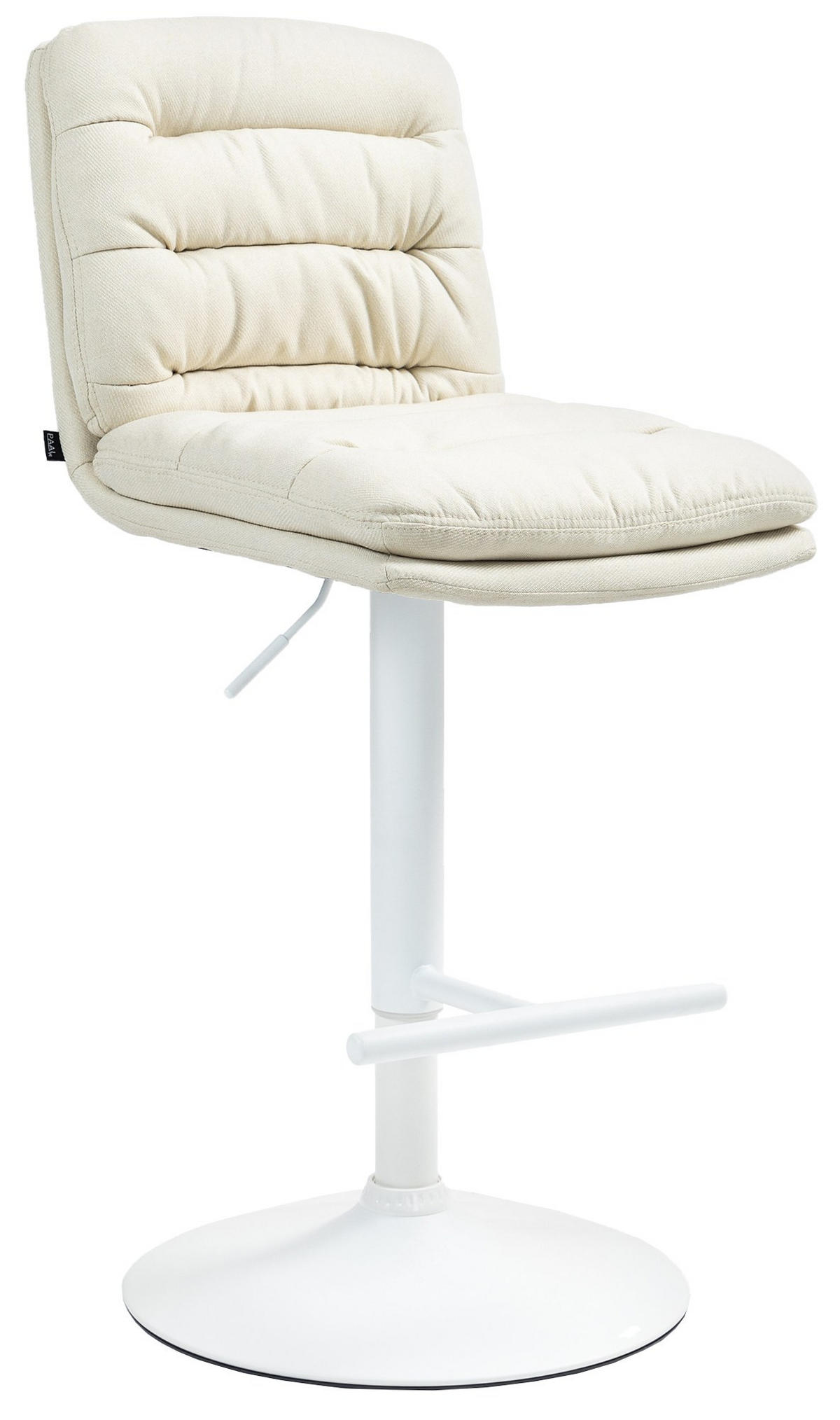 BARHOCKER Stoff creme - Creme/Weiß, Textil/Metall (42/94/56cm) - CLP