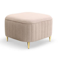 POUF Beige Loren Mit Goldenen Beinen Bezogen Mit Castel Stoff - Beige, Textil (60/41/60cm) - Sepro Meble