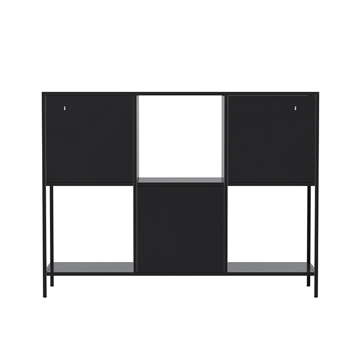 SIDEBOARD, Schwarz - Schwarz, Metall (35/90/120cm) - Oviala