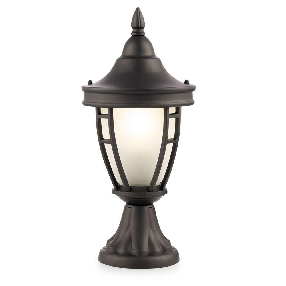 STEHLAMPE Metall Schwarz Wetterfest - Schwarz, Glas (18.2/18.2/40.5cm)