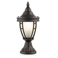 STEHLAMPE Metall Schwarz Wetterfest - Schwarz, Glas (18.2/18.2/40.5cm)