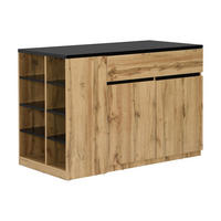 KÜCHENINSEL mit Stauraum - Schwarz & Naturfarben - MEILI - Naturfarben, Holz (130/90/65cm) - Vente-Unique