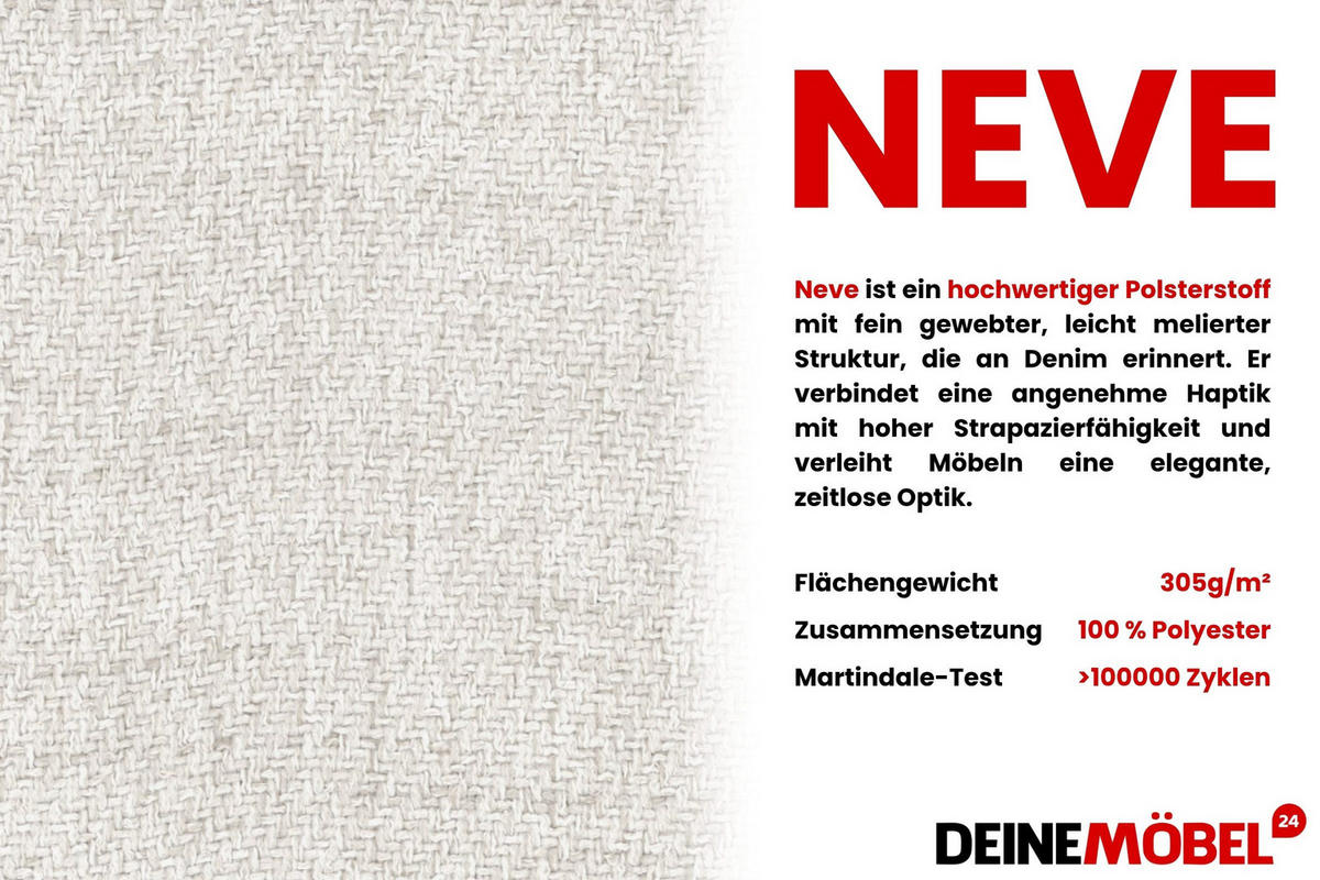 BOXBETT NEVY 100/200 in Stoff Creme H4 links - Creme, Holz/Holzwerkstoff (100/200cm) - Deine Möbel 24