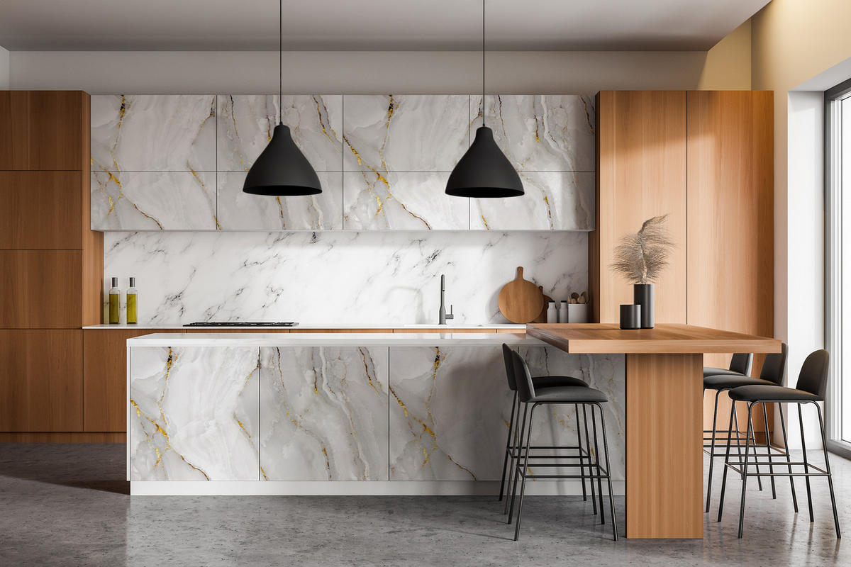 MÖBLAUFKLEBER 100x50 cm grau - Schieferfarben, Kunststoff (100/50/0.1cm) - Wallfluent