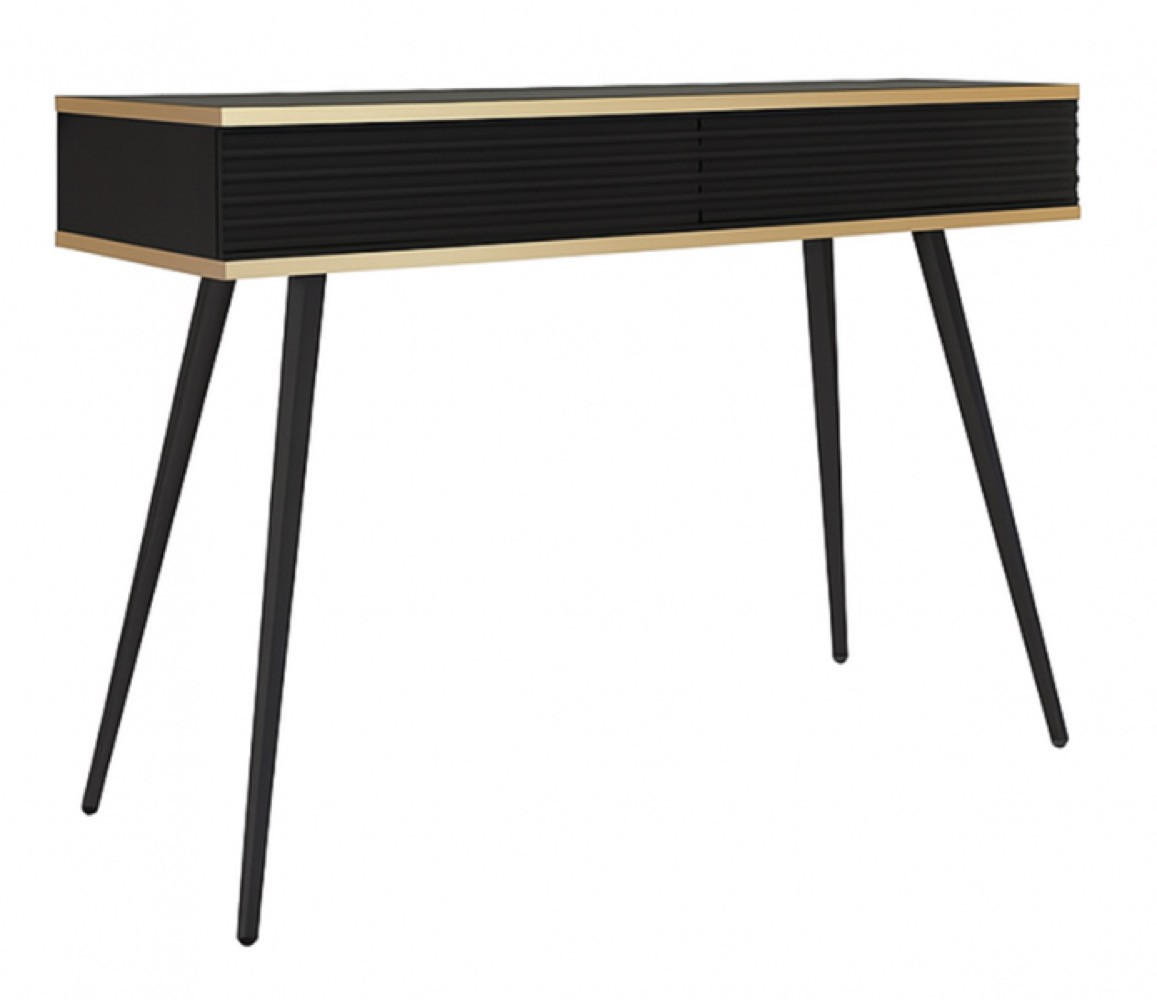 KONSOLENTISCH Schwarz POLO Gerillt Auf Hohen Schwarzen Beinen - Schwarz, Holzwerkstoff (50/102/80cm) - Sepro Meble