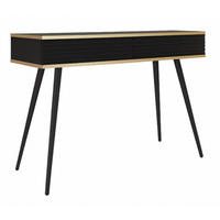 KONSOLENTISCH Schwarz POLO Gerillt Auf Hohen Schwarzen Beinen - Schwarz, Holzwerkstoff (50/102/80cm) - Sepro Meble