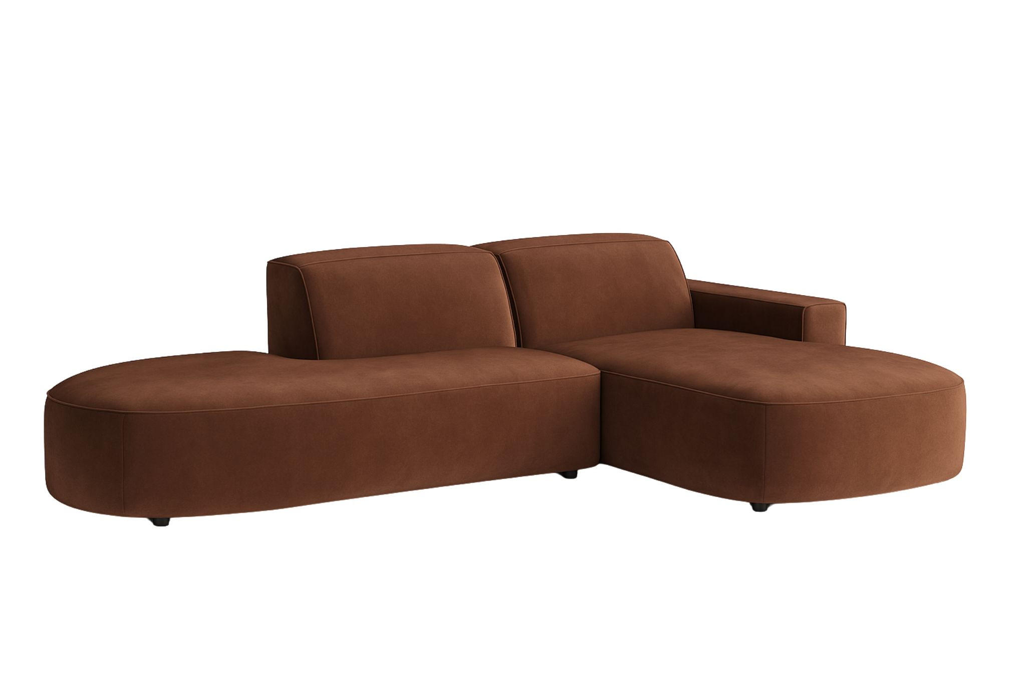 ECKSOFA Cursal Atelier, Stoff Salvador, Dunkelbraun, Rechts - Dunkelbraun, Holz (284/166cm) - Kaiser Möbel