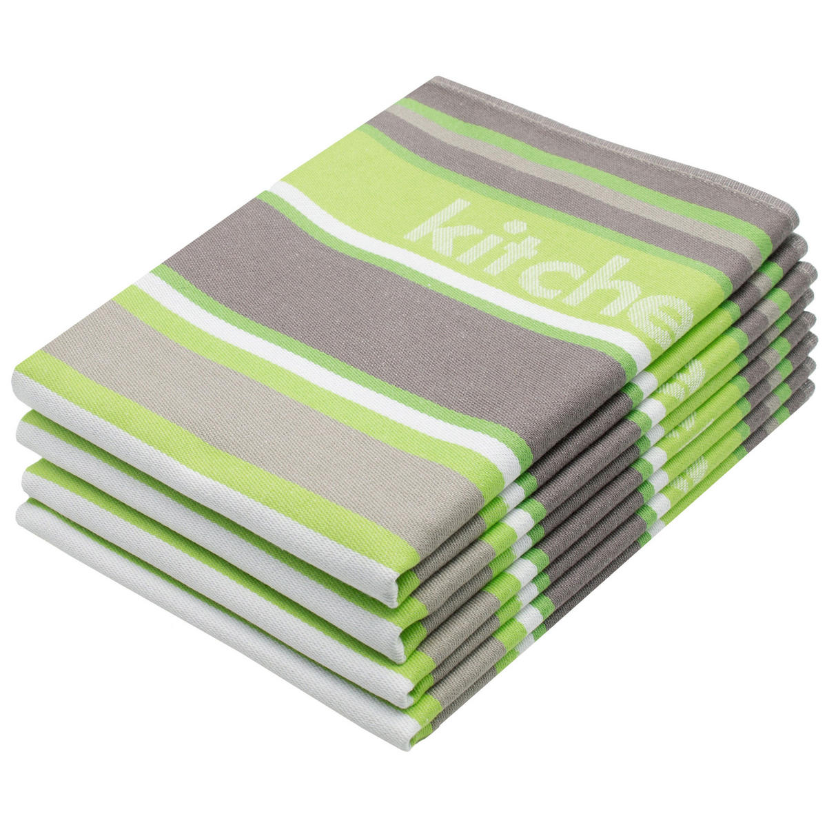 GESCHIRRTÜCHER, 4er-Set, 50x70 cm, 100% Baumwolle, Grün - Hellgrün, Textil (50/70cm) - Zollner