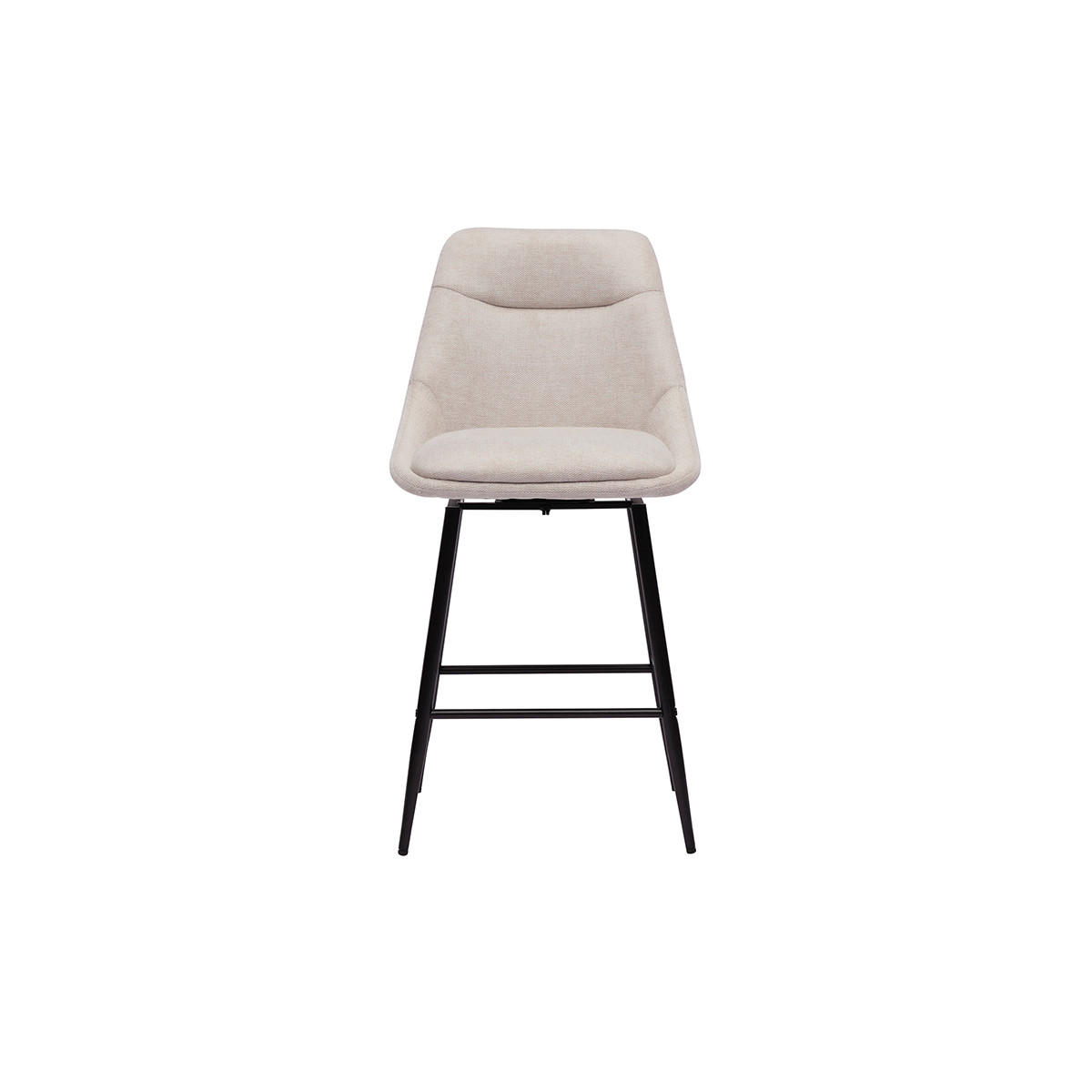 BARHOCKER drehbar 360° aus Stoff in Samtoptik beige und Metall H66 cm (2er-Set) ALESS - Beige, Textil (52.5/97/49.5cm) - Miliboo