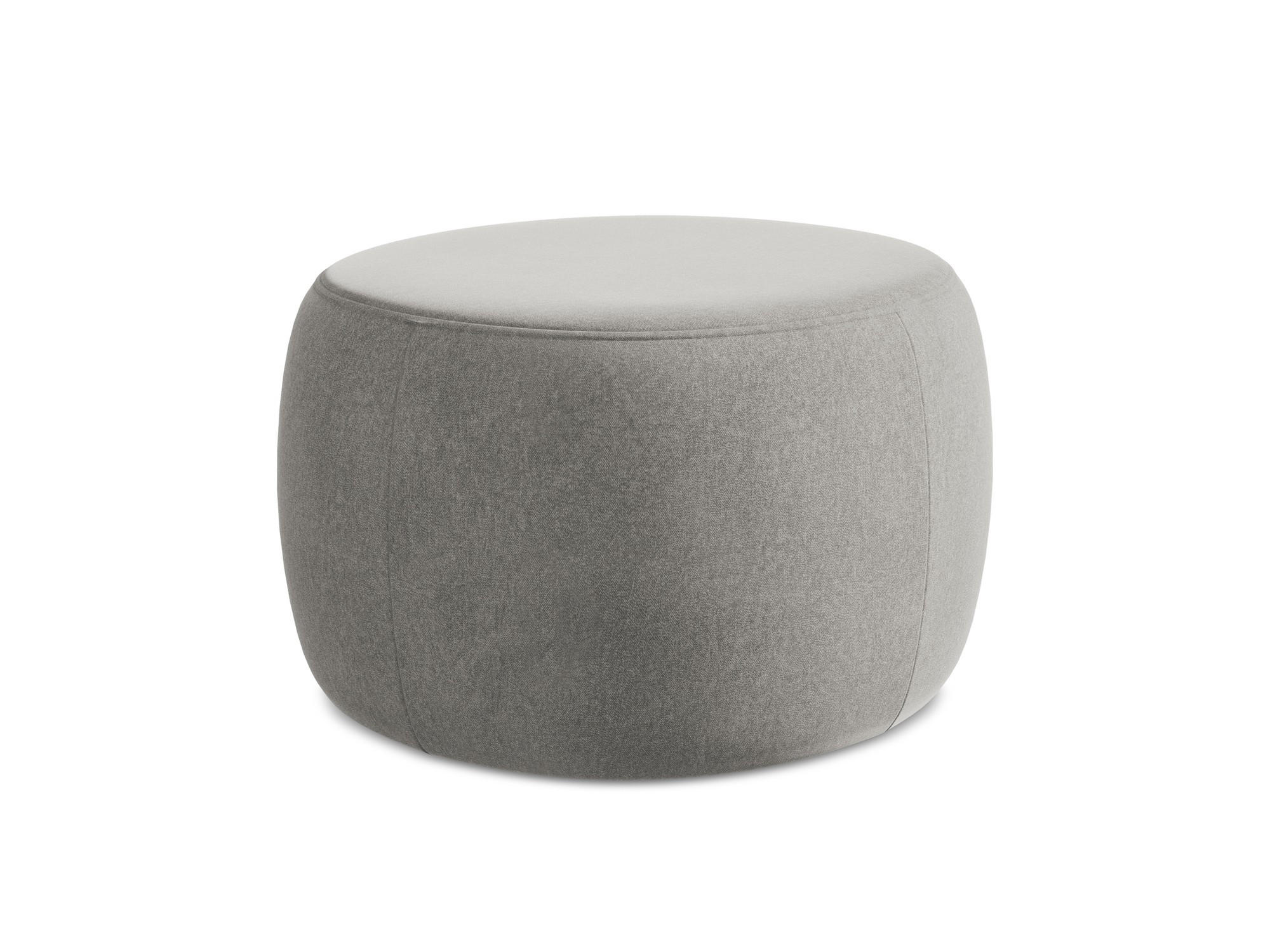 POUF Samt Stoff Grau - Schwarz/Grau, Kunststoff/Textil (76/44/67cm) - Makamii