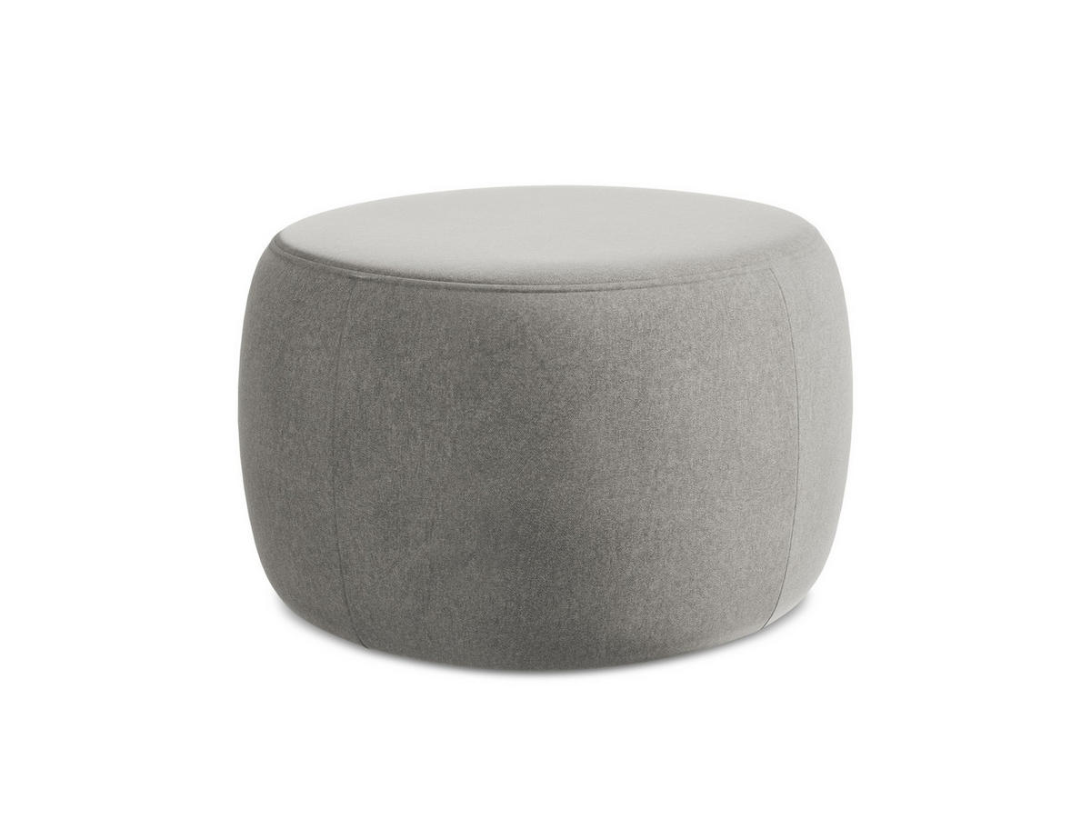 POUF Samt Stoff Grau - Schwarz/Grau, Kunststoff/Textil (76/44/67cm) - Makamii