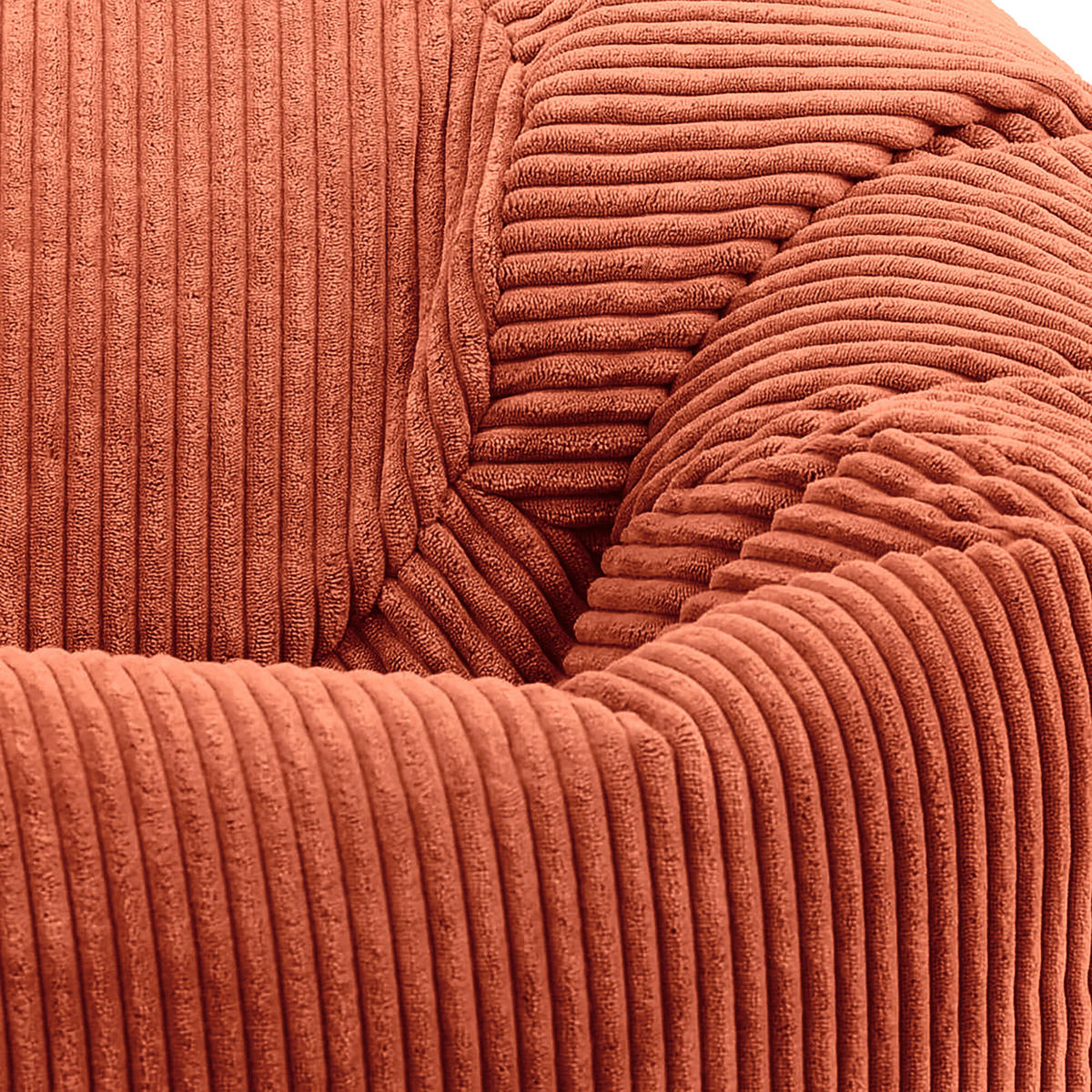SITZSACK Klassisch + Hocker, Cord - Terracotta, Kunststoff/Textil (85/50/85cm) - icon