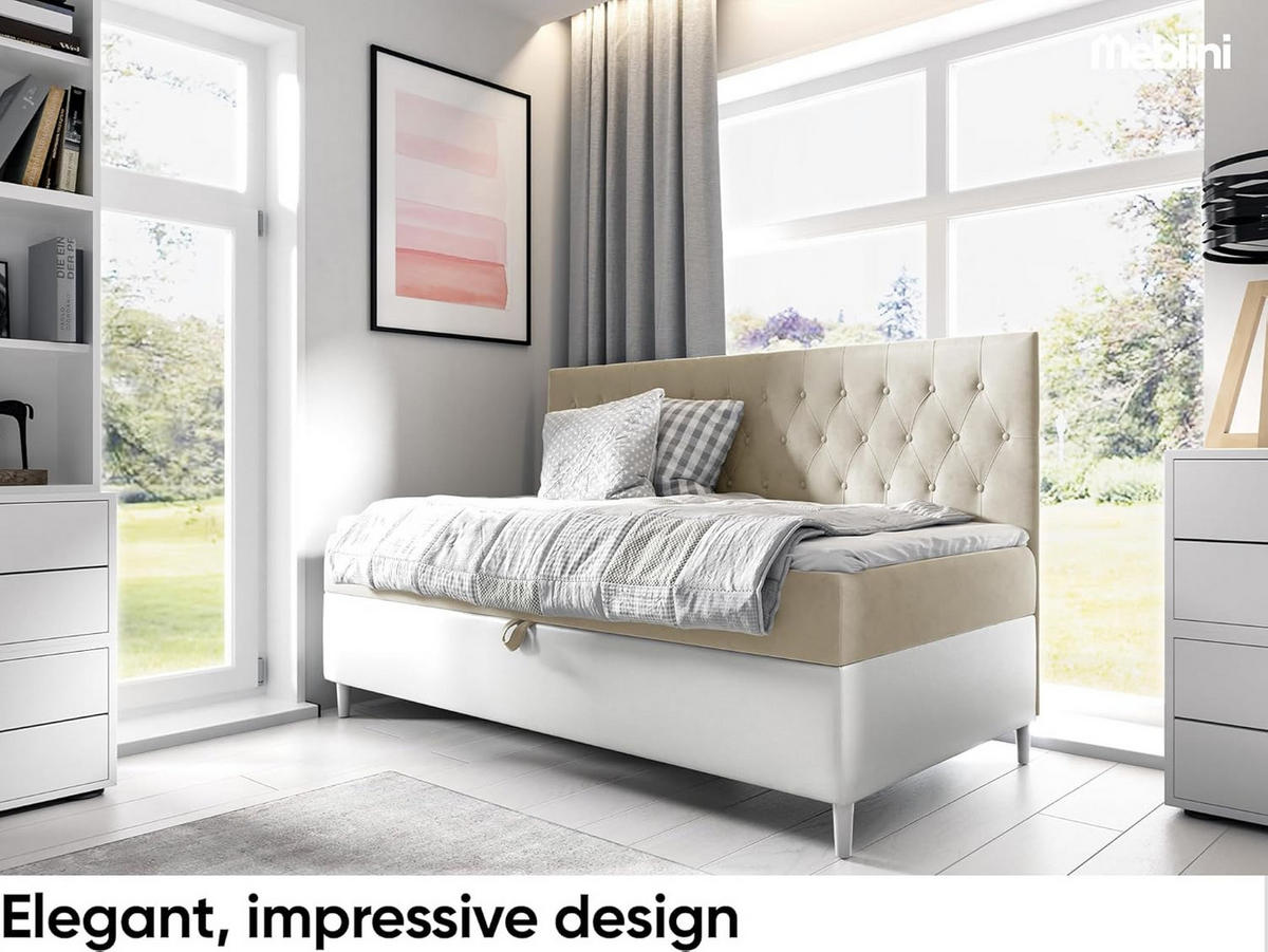 KINDERBETT FLIPPO 2 - Beige/Weiß, Holzwerkstoff (92/202cm) - Meblini