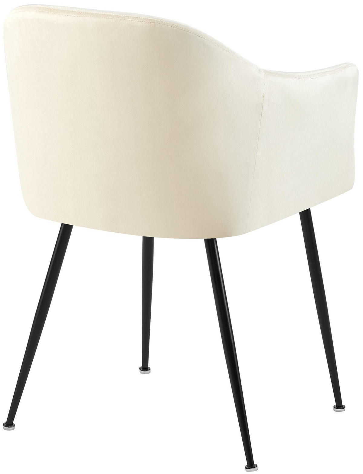 ARMLEHNENSTUHL Samt Creme - Creme/Schwarz, Textil/Metall (57/80/58cm) - CLP