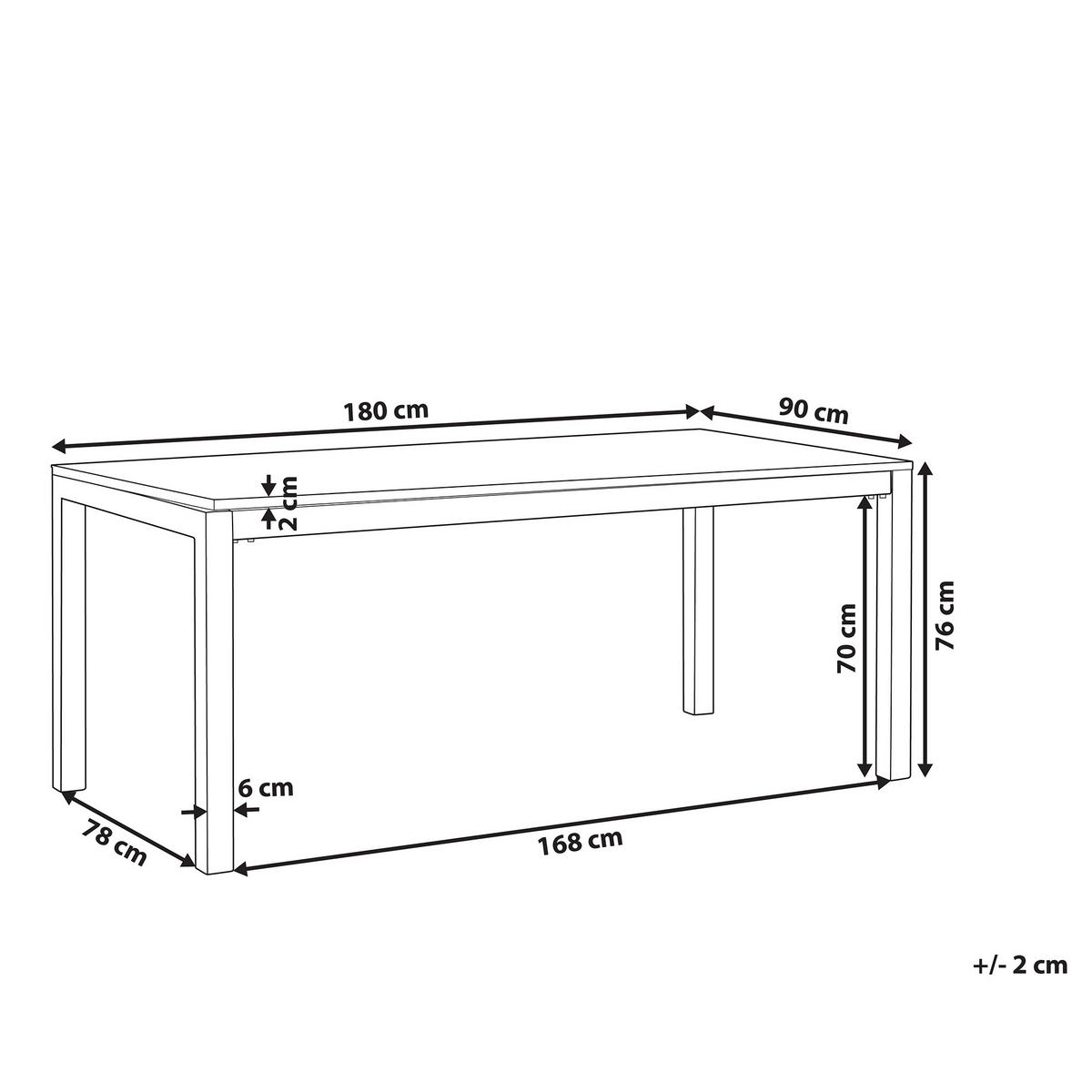 GARTENTISCH Glas schwarz 180/90 cm Grosseto - Silberfarben/Schwarz, Glas (180/90/76cm) - Beliani