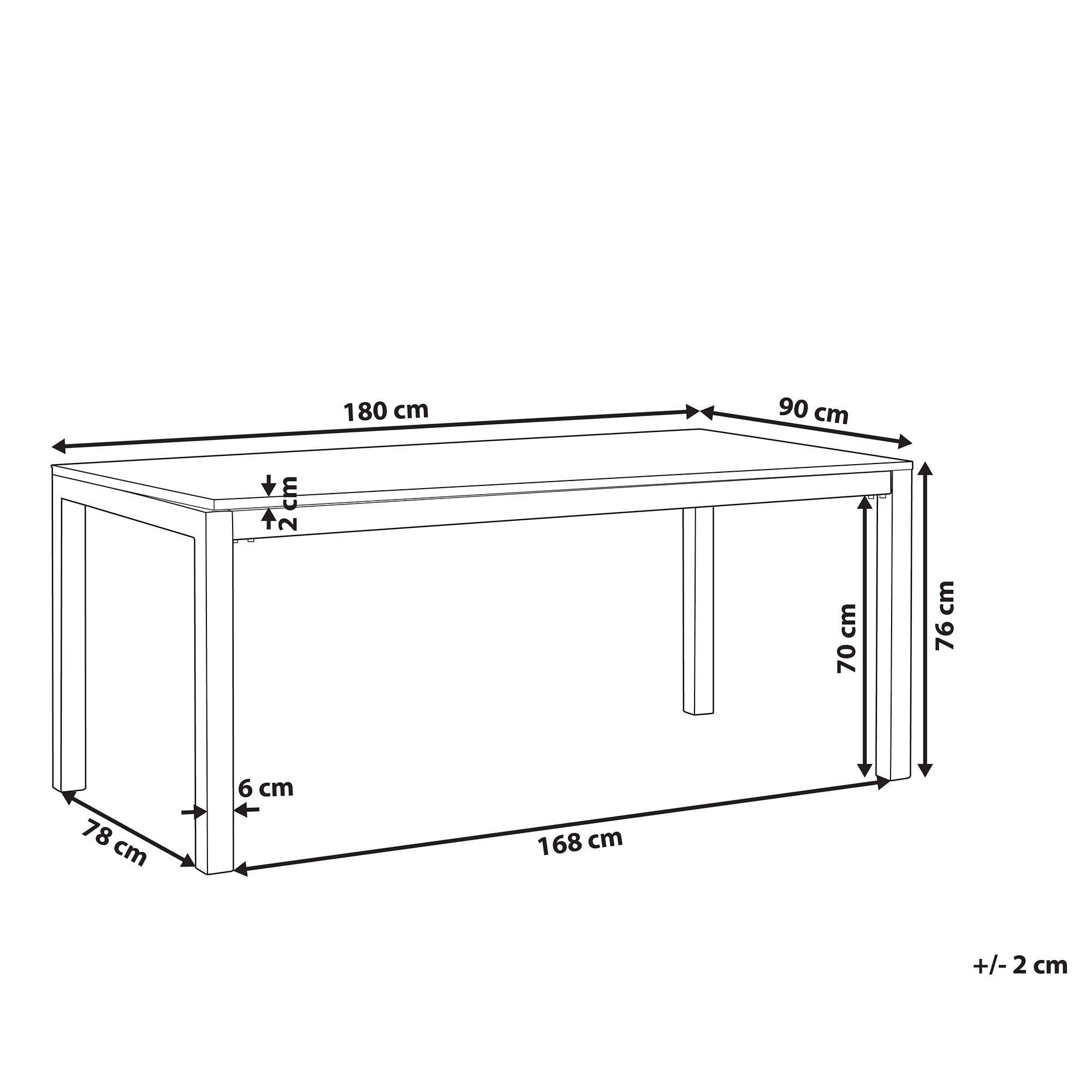 Thumbnail - Beliani Gartentisch, Schwarz, Silber, Glas, Quadratisch, 90x76x180 cm, Gartenmöbel, Gartentische, Gartentische