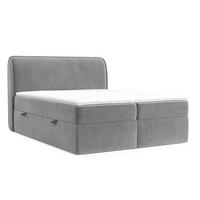 BOXBETT Organic Grau 180/200 cm mit Bonellmatratze und Topper - Schwarz/Grau, Holz/Holzwerkstoff (180/200cm) - Maison de Reve