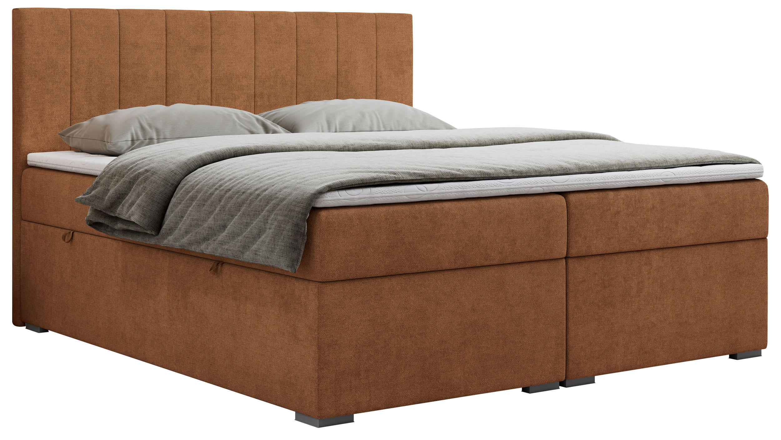 BOXBETT LOPE 140/200 - Orange Strukture - H3 - Orange, Holz/Textil (140/200cm)