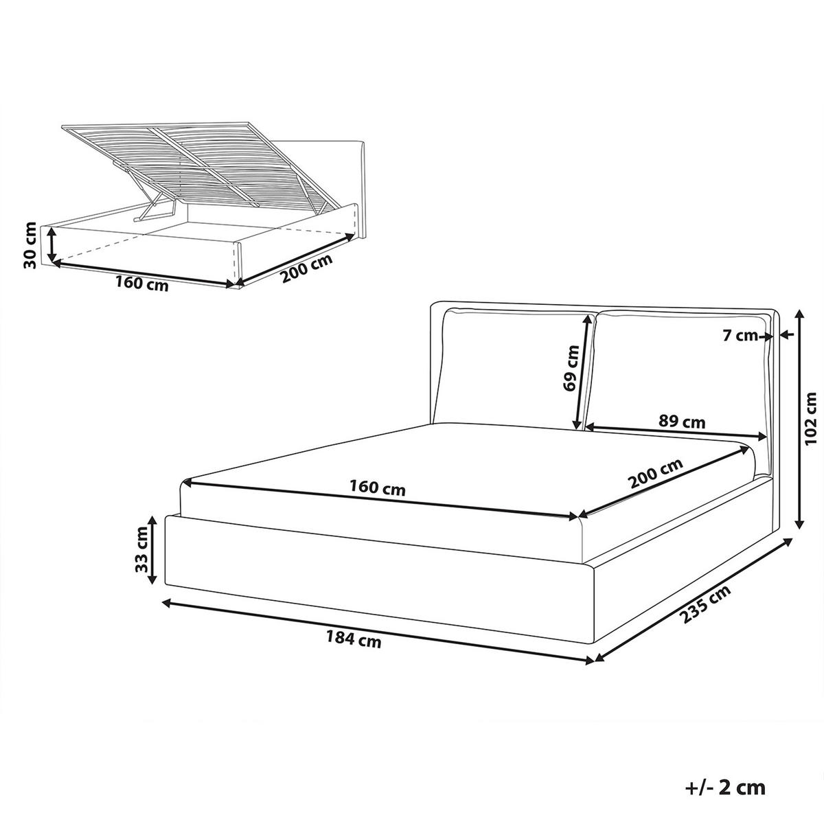 BETT 160/200cm Mintgrün Bajonna - Mintgrün, Textil (160/200cm) - Beliani