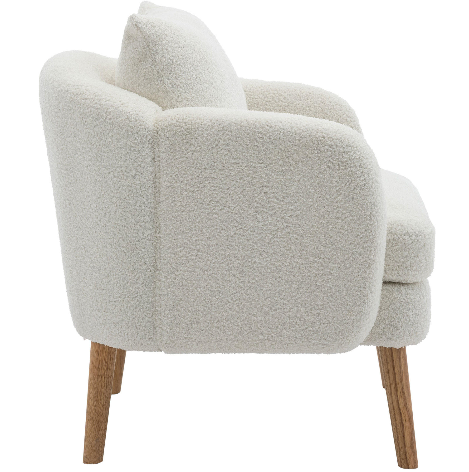 SESSEL 71/72/71 cm Weiß aus Teddy mit Rückenkissen - Weiß, Textil (72/71/71cm) - OKMYHOME