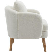 SESSEL 71/72/71 cm Weiß aus Teddy mit Rückenkissen - Weiß, Textil (72/71/71cm) - OKMYHOME