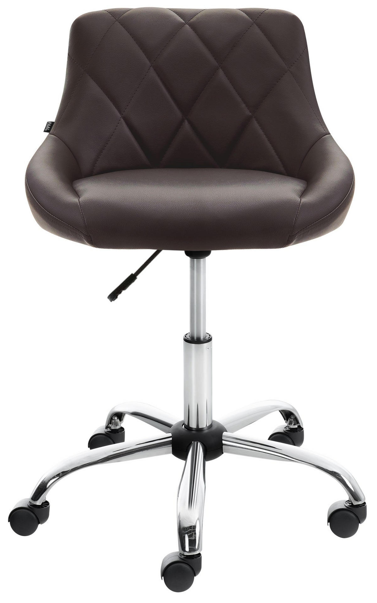 HOCKER Lederlook braun - Chromfarben/Braun, Textil/Metall (47/71/49cm) - CLP