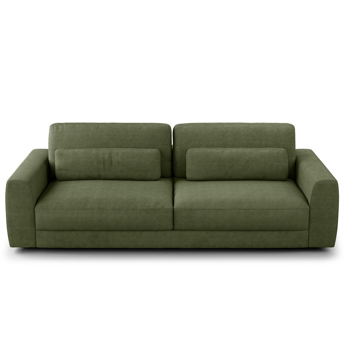 3-SITZER SOFA - Schwarz/Grün, Kunststoff/Textil (252/80/117cm) - home24