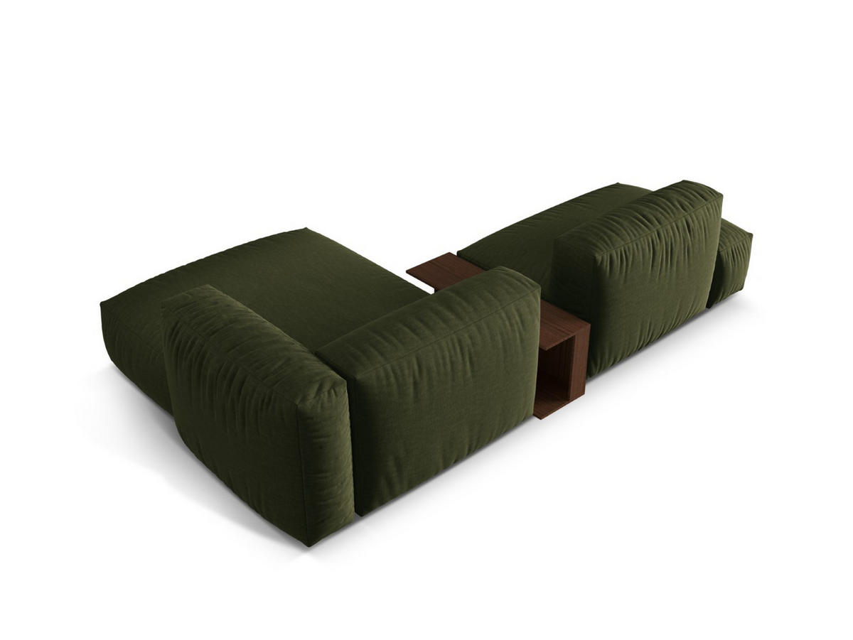ECKSOFA modular rechts Martina aus strukturiertem Stoff grün 2 Sitzplätze - Grün, Textil (176/285cm) - Micadoni