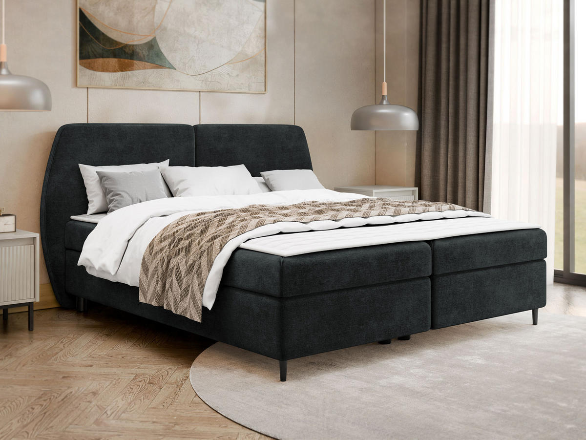 BOXBETT Madryt - Schwarz, Holz/Holzwerkstoff (180/200cm) - MIRJAN24