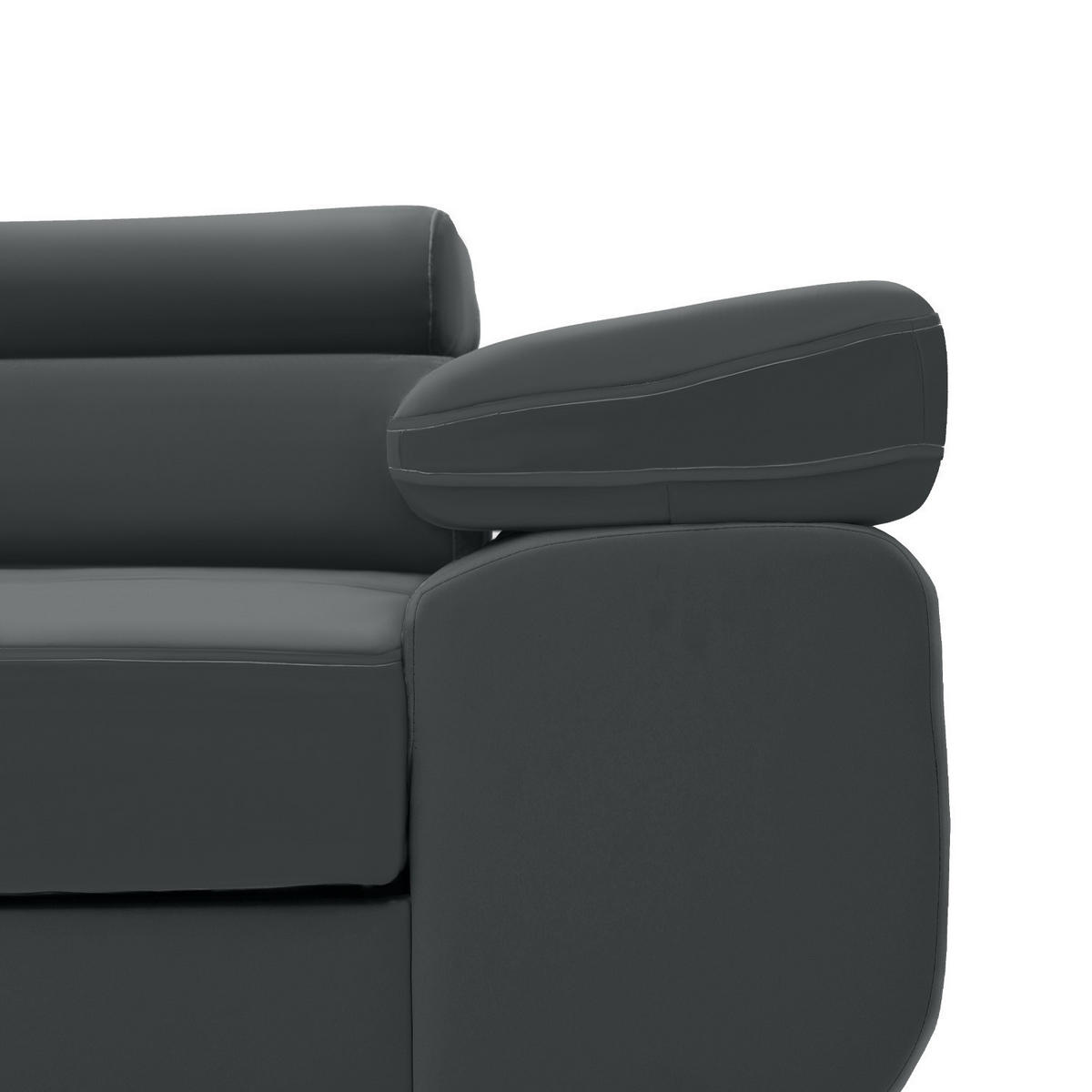 SOFA 3-SITZER MIT SCHLAFFUNKTION RIGATTO Dunkelgrau - Dunkelgrau, Textil (100/71/280cm) - Mebligo