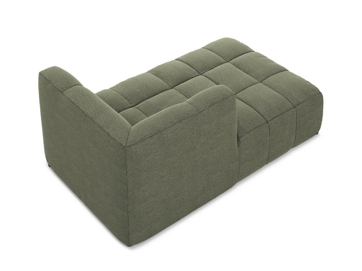 SOFAELEMENT Links Bouclé Stoff Grün - Schwarz/Olivgrün, Holzwerkstoff/Kunststoff (101/77/175cm) - Makamii